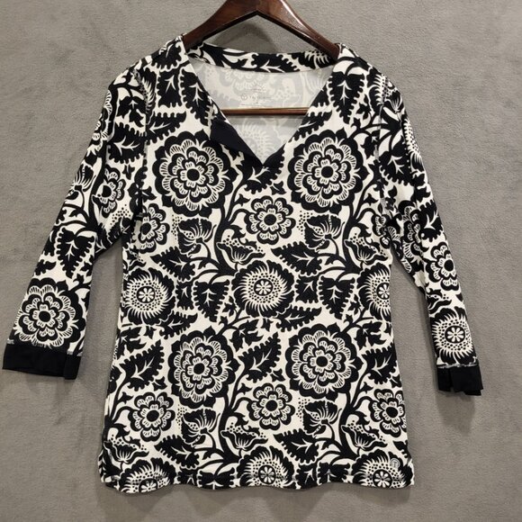 Talbots Monochrome Floral Swim Coverup - Picture 1 of 6